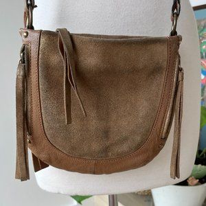 TANO Brushed Leather Gold Shoulder Bag Festival Boho
